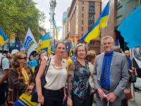 Consul-General of the Czech Republic in Sydney (centre) and Deputy Consul-General (on the left) with German Consul-General Axel Zeidler during the demonstration.